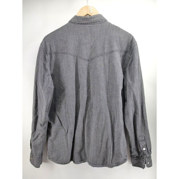 Levis Shacket Gray Aztec Flannel Pearl Snap Cowboy Shirt Mens Large - Picture 10 of 10